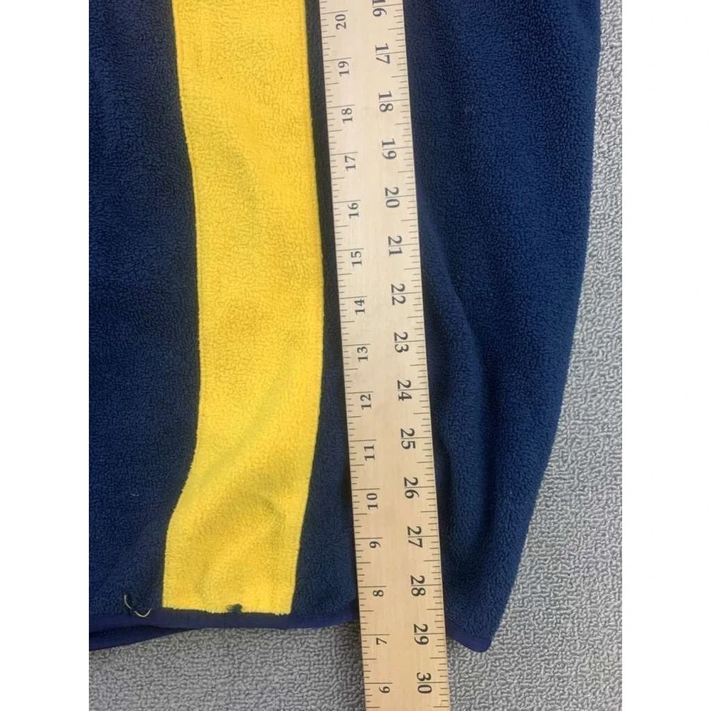 Vintage Nautica Competition Fleece Pullover Men XXL Navy Blue Yellow Made USA‎